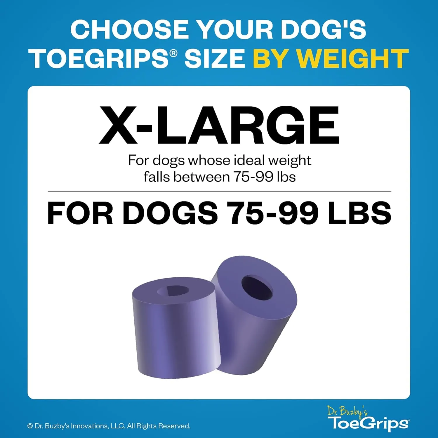 Dr Buzby's XLarge ToeGrips for Dogs - Instant Traction on Wood/Hardwood Floors - Anti Slip Relief - Grippers for Senior Dogs - Stop Sliding Instantly - Rubber Nails for Paws - 1 Pack (20 Grips)