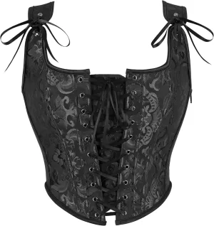 Dreay Womens Vintage Grommet Lace Up Tie Front Corset Bustier Shapewear Top Renaissance Corset Tops for Women