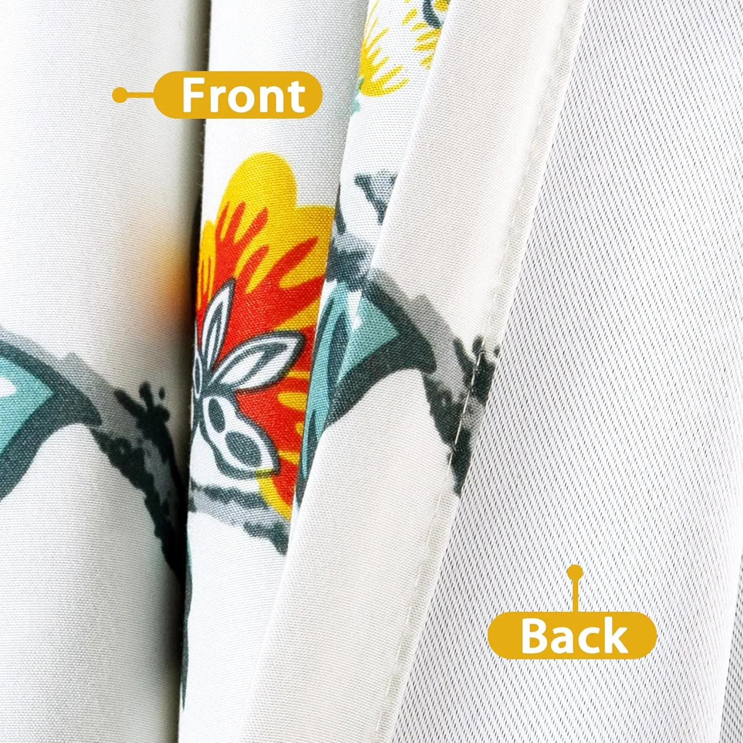 DriftAway Ada Floral Botanical Print Flower Leaf Lined Thermal Insulated Room Darkening Blackout Window Curtains 2 Layers Set of 2 Panels Each 52 Inch by 84 Inch Ivory Orange Teal
