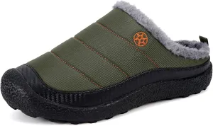 Eagsouni Womens Mens House Slippers Slip on Snow Winter Warm Fully Fur Lined Slippers Indoor Outdoor Shoes