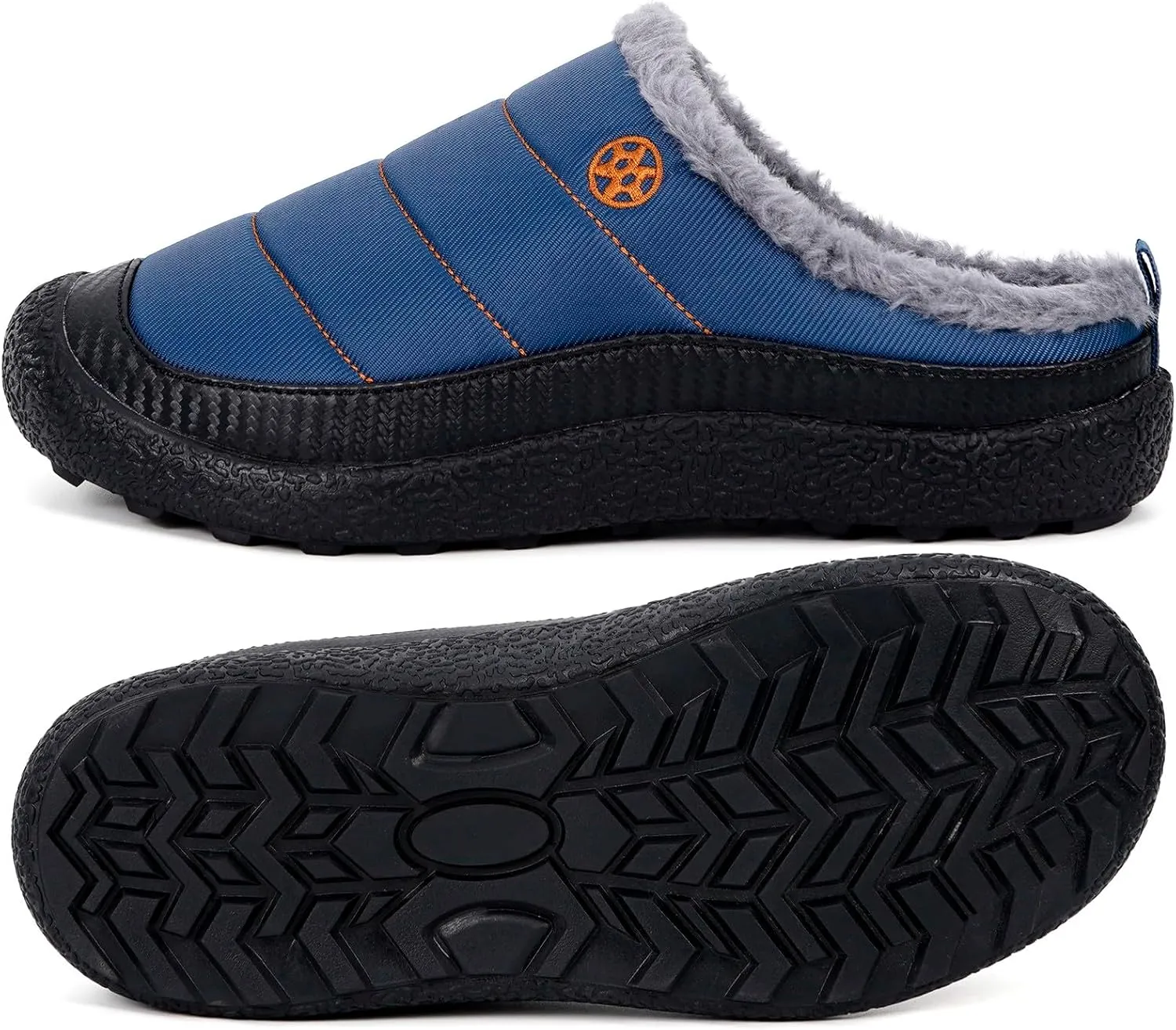 Eagsouni Womens Mens House Slippers Slip on Snow Winter Warm Fully Fur Lined Slippers Indoor Outdoor Shoes