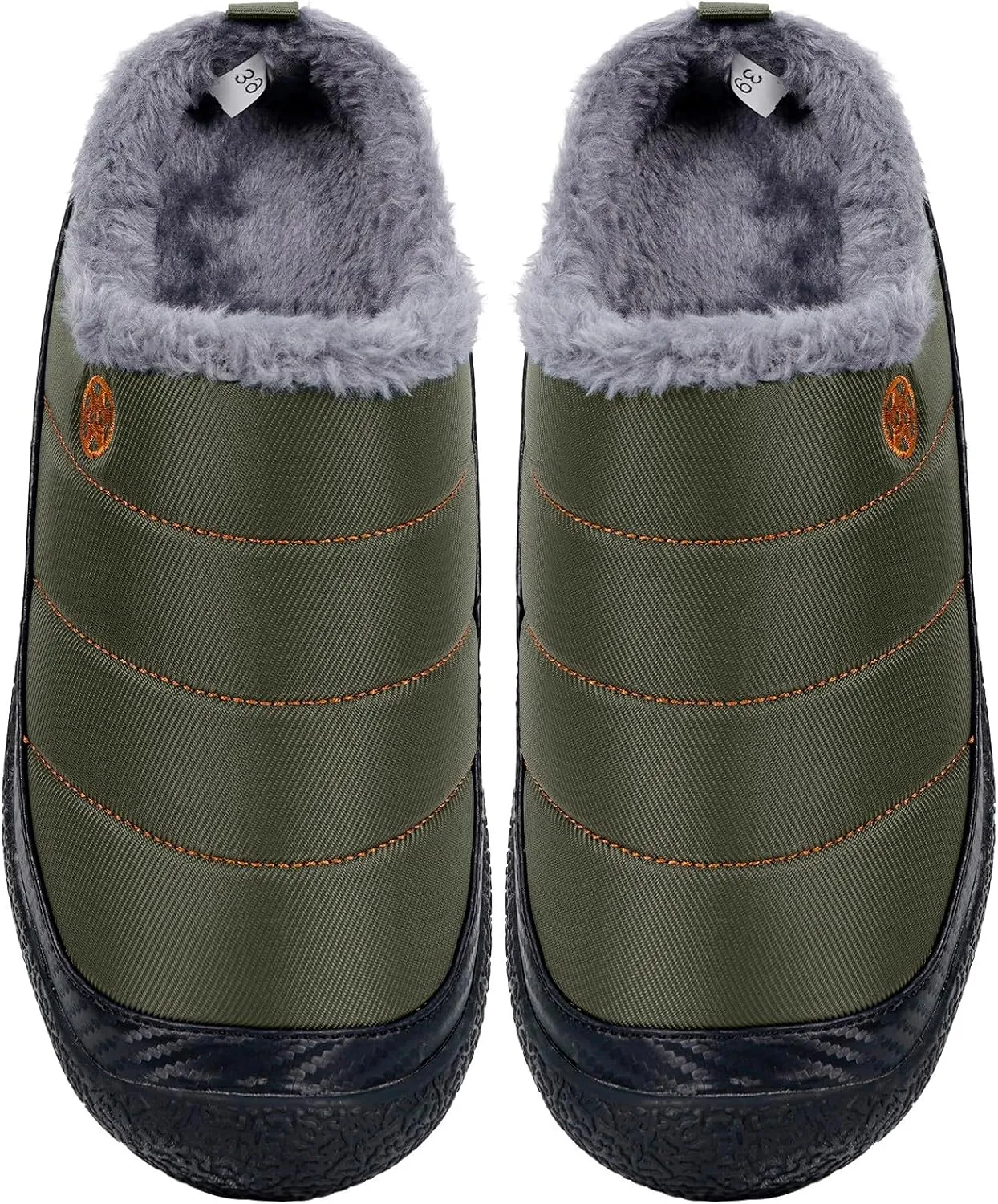 Eagsouni Womens Mens House Slippers Slip on Snow Winter Warm Fully Fur Lined Slippers Indoor Outdoor Shoes