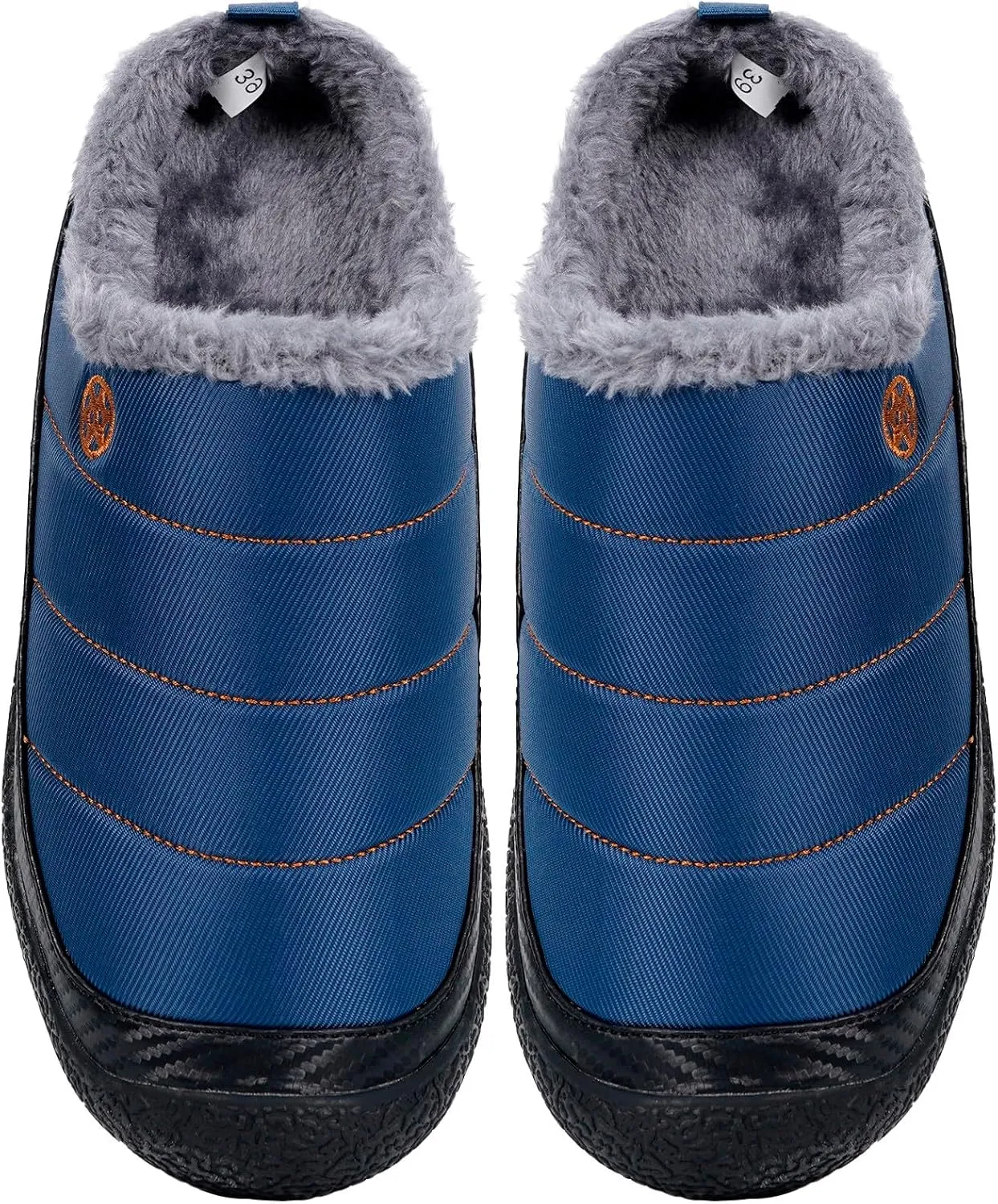 Eagsouni Womens Mens House Slippers Slip on Snow Winter Warm Fully Fur Lined Slippers Indoor Outdoor Shoes