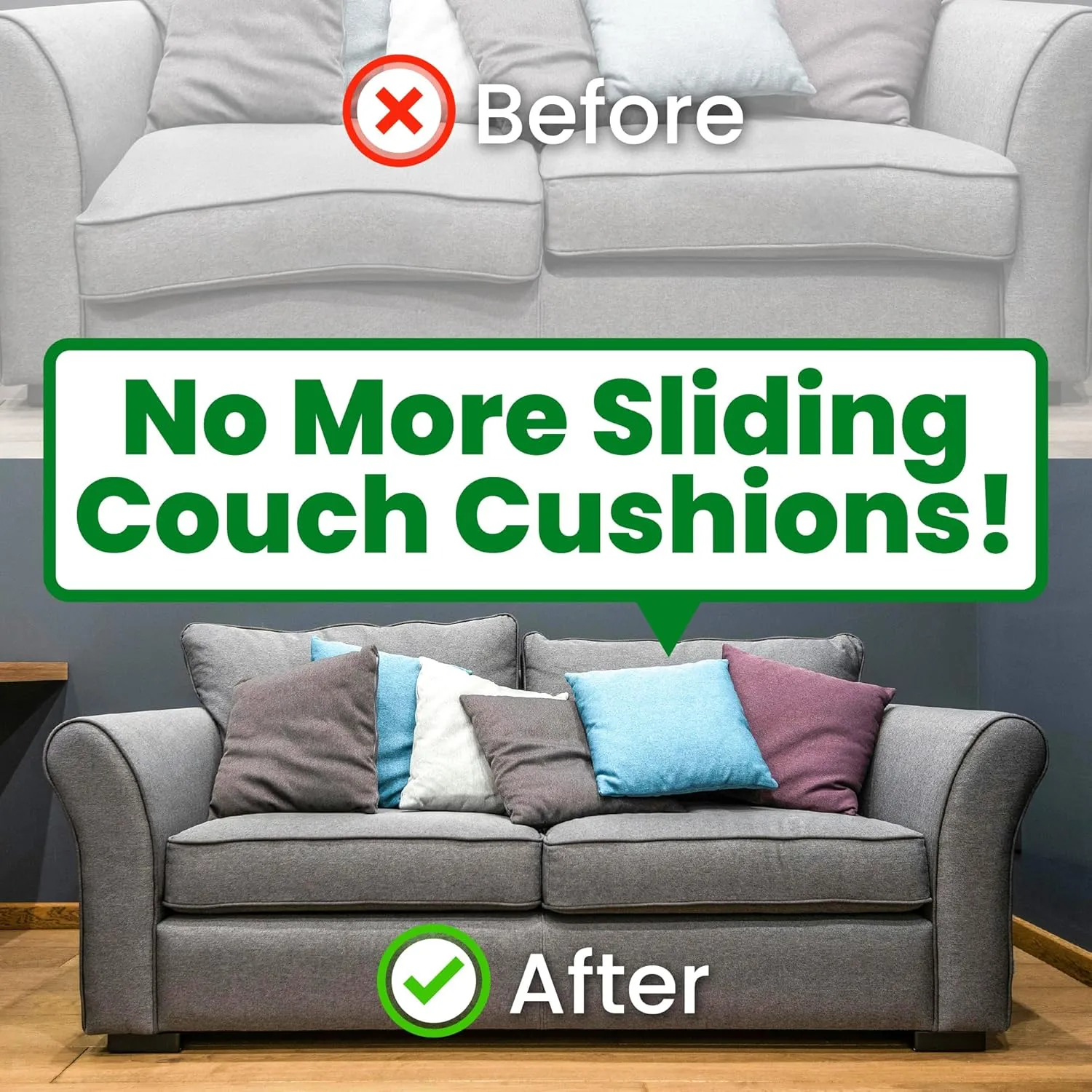 ECOHomes Heavy Duty Strips for Couch Cushions 4 Inch x 10 FT Keep Sofa Cushions from Sliding - Adhesive Hook and Loop Tape Roll to Prevent Sliding Couch Cushion, Outdoor Non Slip Furniture Grip Black