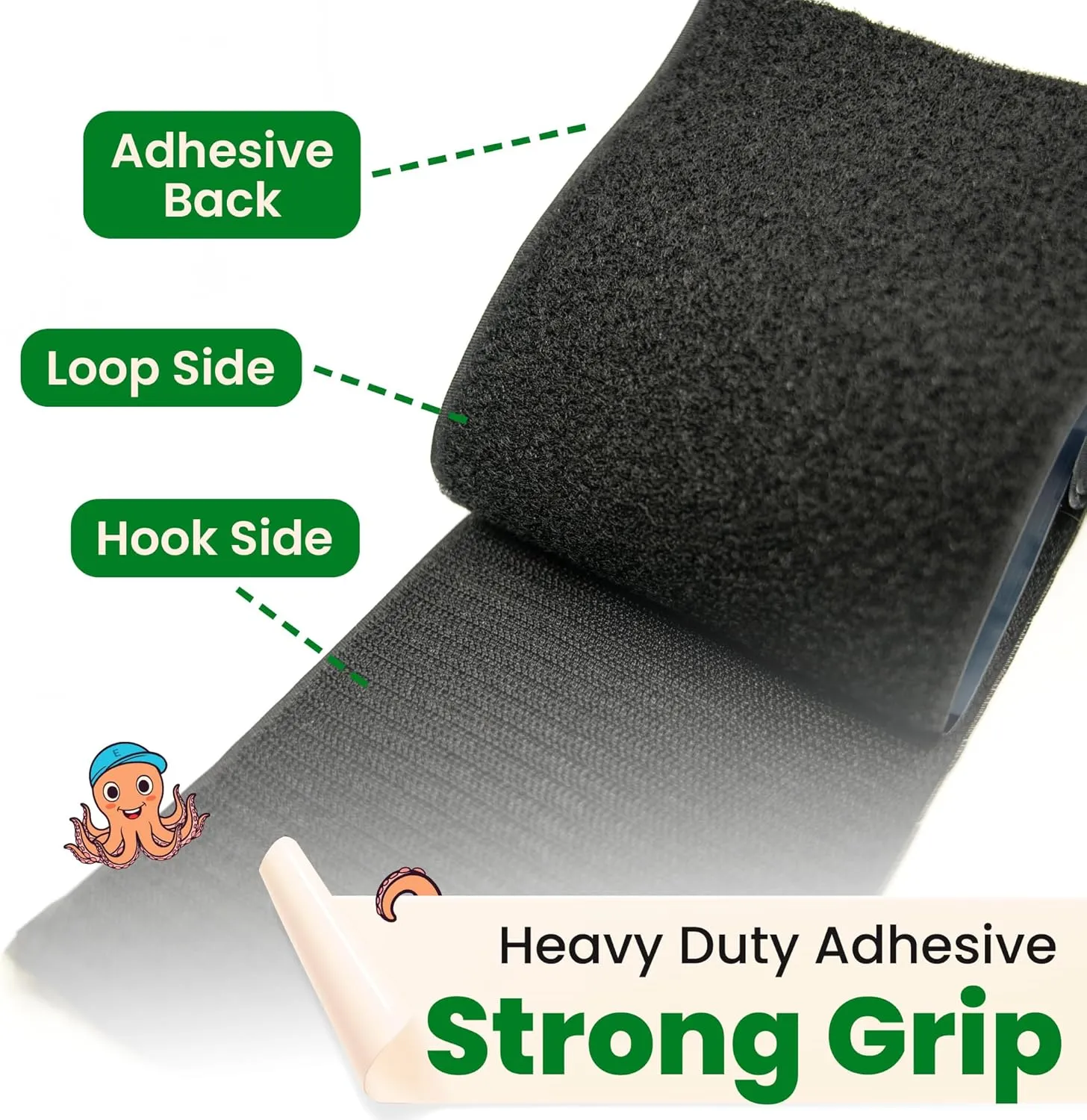 ECOHomes Heavy Duty Strips for Couch Cushions 4 Inch x 10 FT Keep Sofa Cushions from Sliding - Adhesive Hook and Loop Tape Roll to Prevent Sliding Couch Cushion, Outdoor Non Slip Furniture Grip Black