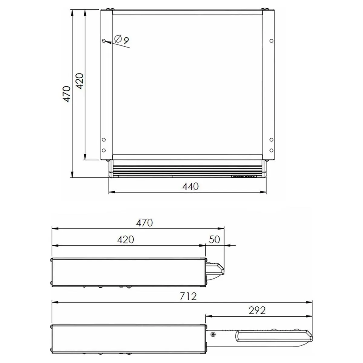 Electric Single Step Sliding Motion 440mm - Electric Step for Motorhomes