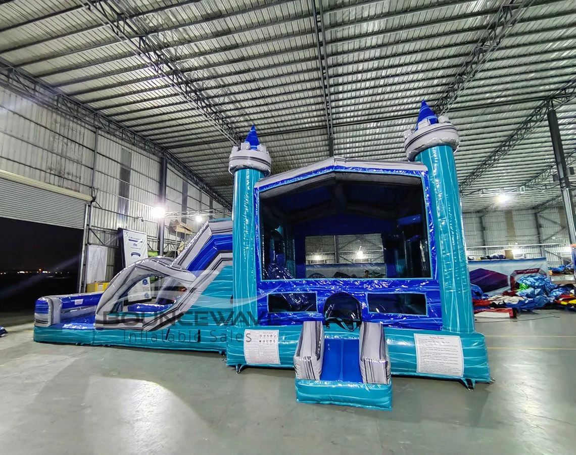 Euro Bahama Castle Dual Lane Bounce House with Slide (Wet/Dry)
