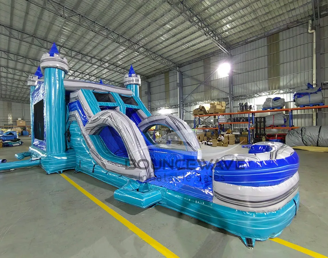 Euro Bahama Castle Dual Lane Bounce House with Slide (Wet/Dry)