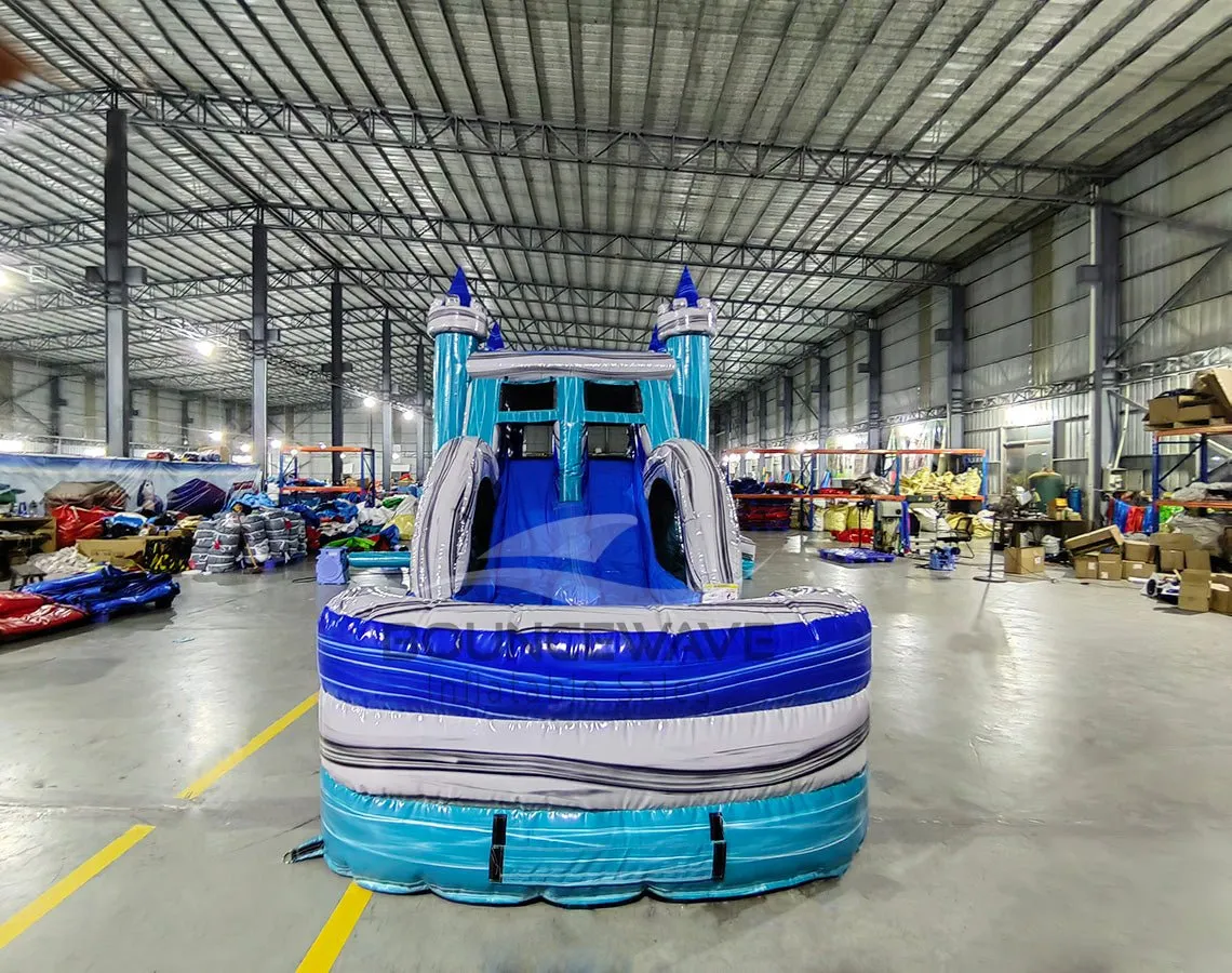 Euro Bahama Castle Dual Lane Bounce House with Slide (Wet/Dry)