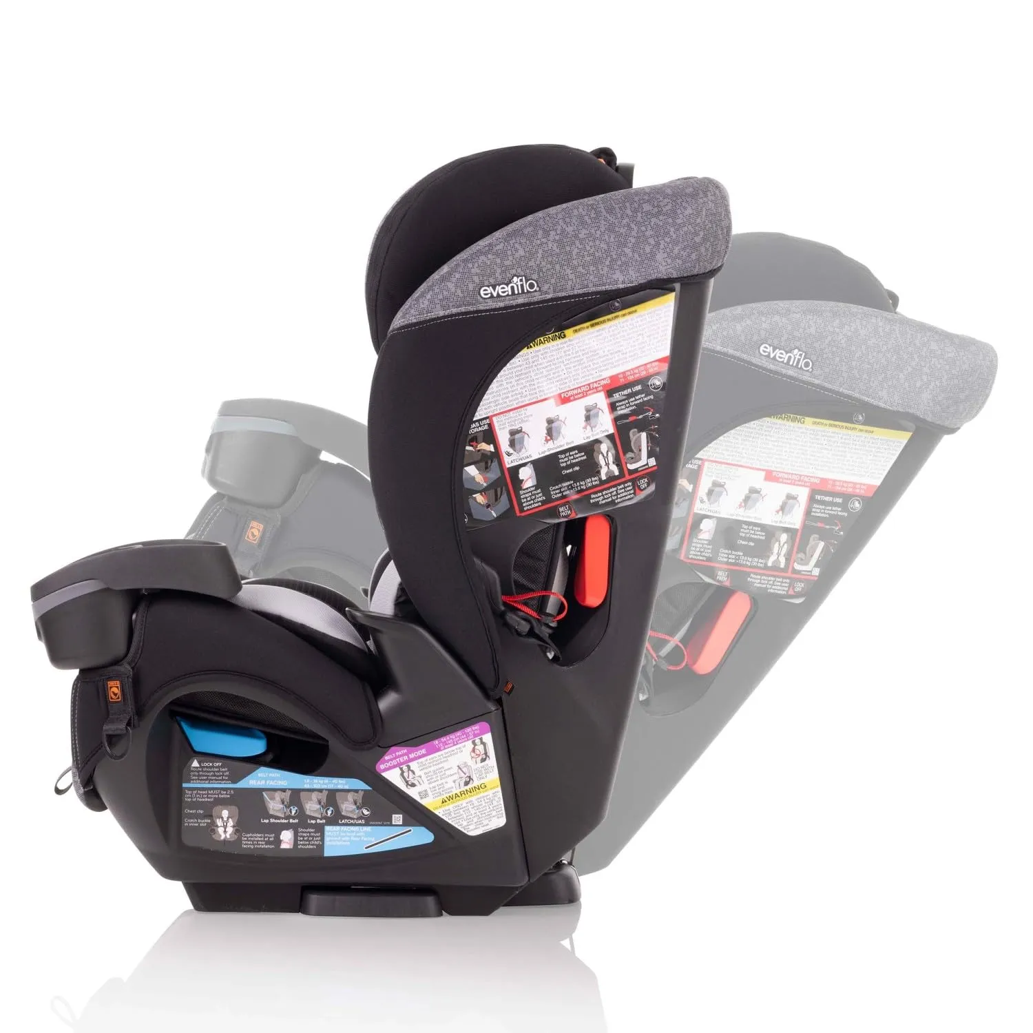 Evenflo EveryFit/All4One 3-in-1 Convertible Car Seat w/Quick Clean Cover (Latitude Gray)