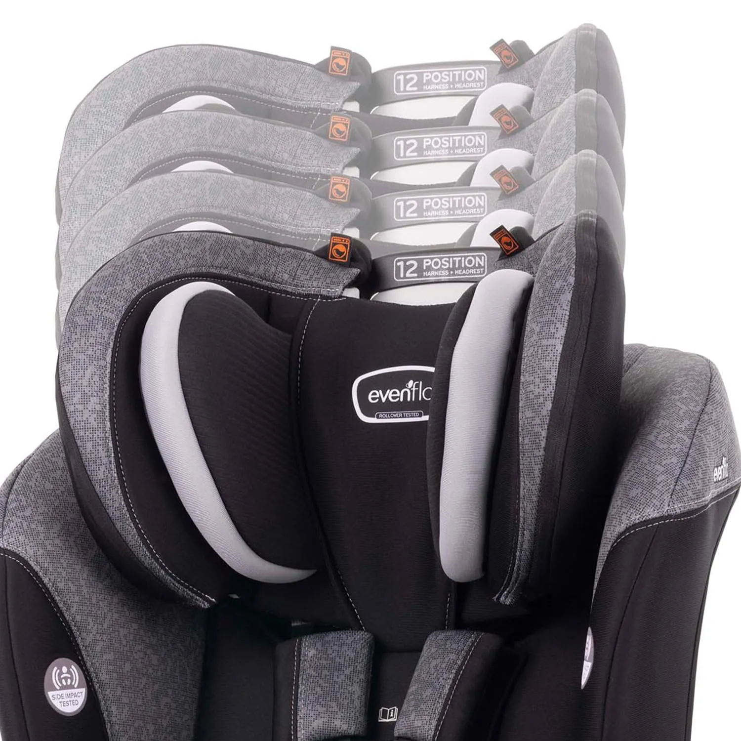 Evenflo EveryFit/All4One 3-in-1 Convertible Car Seat w/Quick Clean Cover (Latitude Gray)