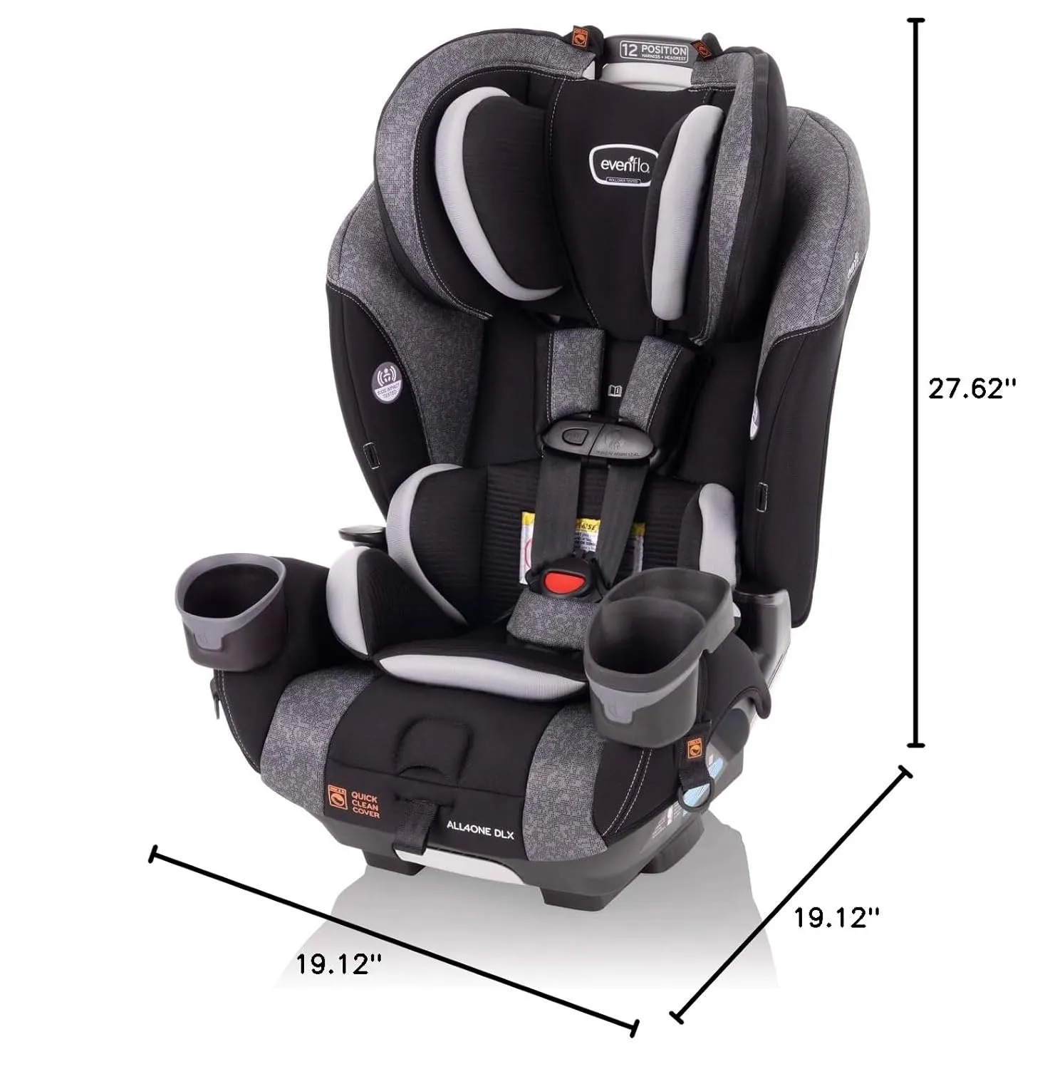 Evenflo EveryFit/All4One 3-in-1 Convertible Car Seat w/Quick Clean Cover (Latitude Gray)