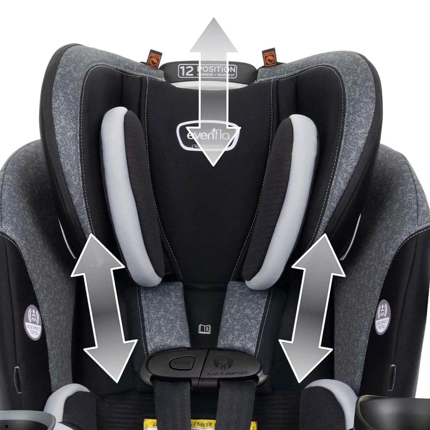 Evenflo EveryFit/All4One 3-in-1 Convertible Car Seat w/Quick Clean Cover (Latitude Gray)