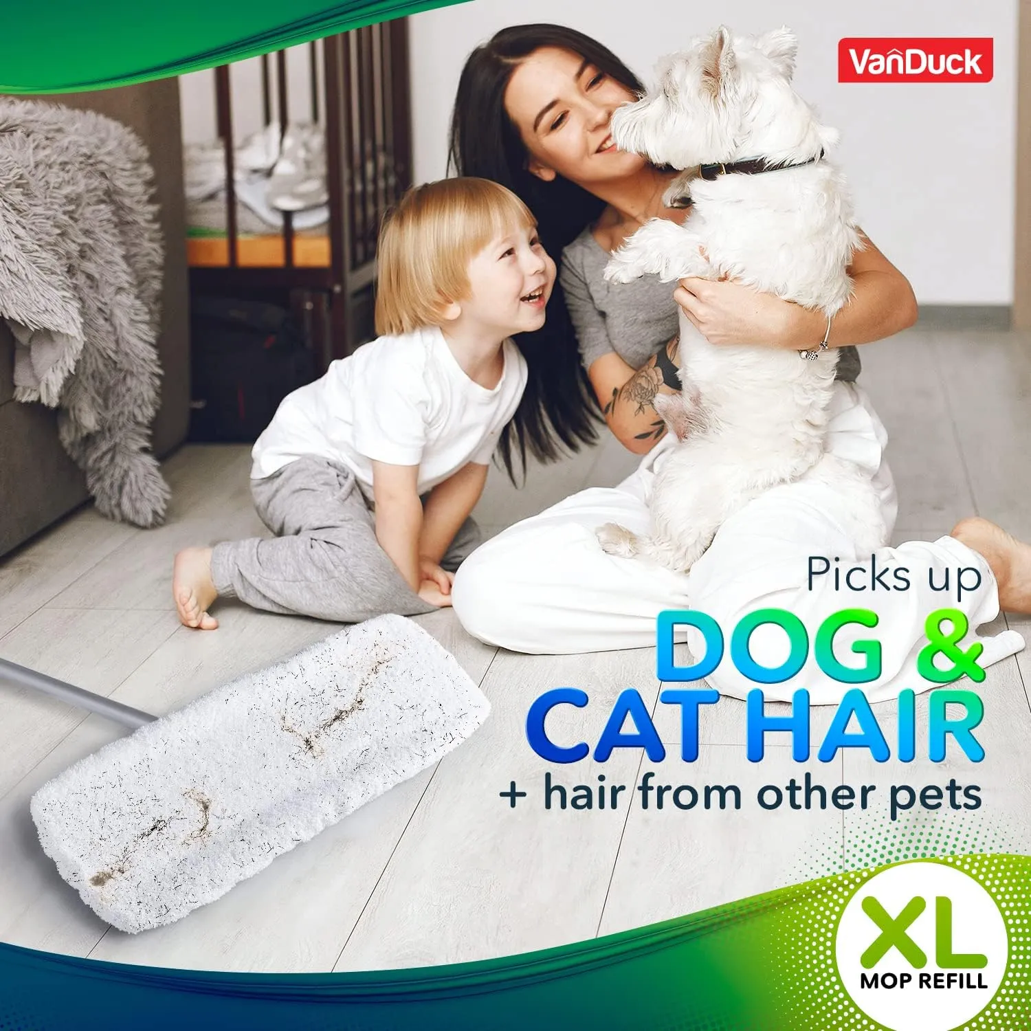 Extra Large Cotton Mop Pads Compatible with Swiffer XL Mop - X-Large Wet and Dry Pads Refill, 4-Pack (Handle is Not Included)