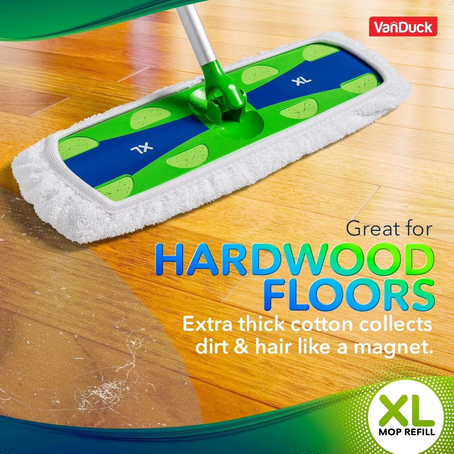 Extra Large Cotton Mop Pads Compatible with Swiffer XL Mop - X-Large Wet and Dry Pads Refill, 4-Pack (Handle is Not Included)