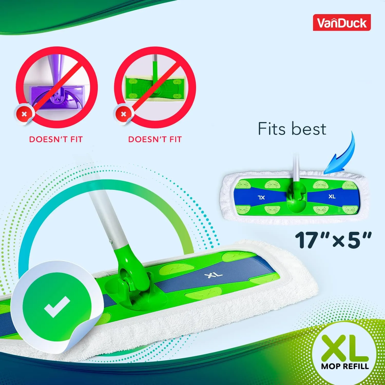 Extra Large Cotton Mop Pads Compatible with Swiffer XL Mop - X-Large Wet and Dry Pads Refill, 4-Pack (Handle is Not Included)