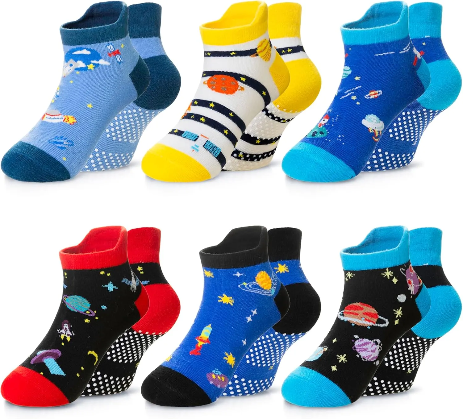 Eyean Kids Ankle Cotton Socks Cute Animal Pattern Soft Non Slip Boys Girls No Show Socks 6 Pairs