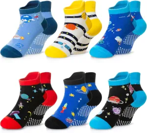 Eyean Kids Ankle Cotton Socks Cute Animal Pattern Soft Non Slip Boys Girls No Show Socks 6 Pairs