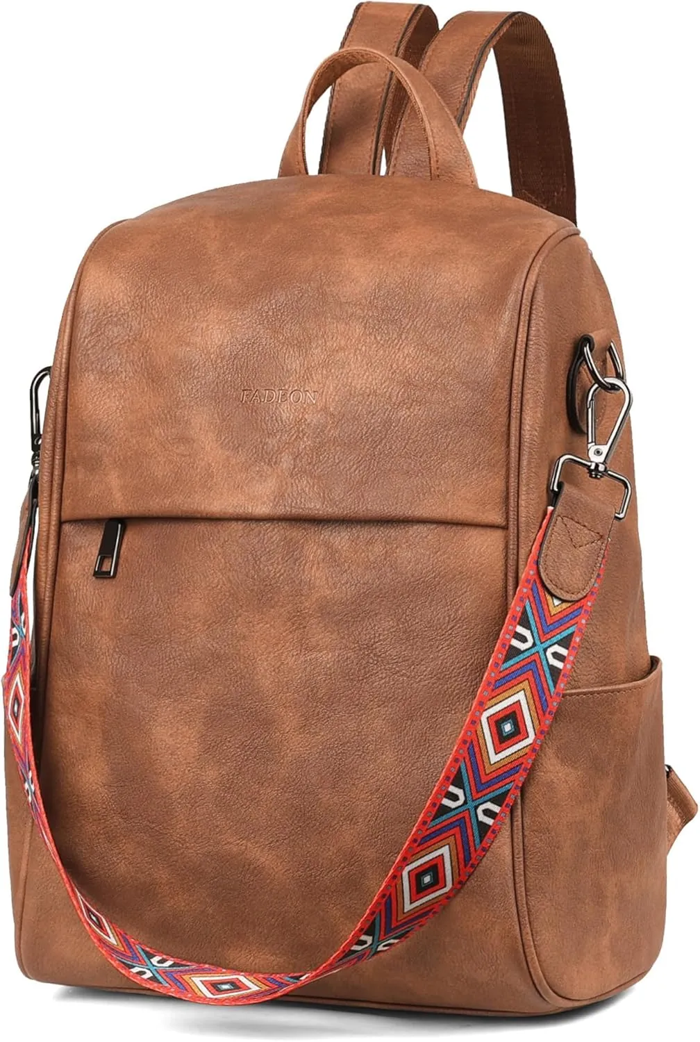 FADEON Leather Backpack Purse for Women Designer Travel Backpack Purses PU Fashion Ladies Shoulder Bag with Tassel