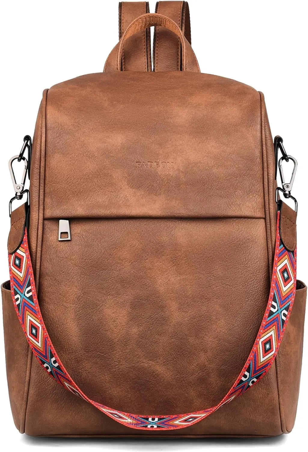 FADEON Leather Backpack Purse for Women Designer Travel Backpack Purses PU Fashion Ladies Shoulder Bag with Tassel