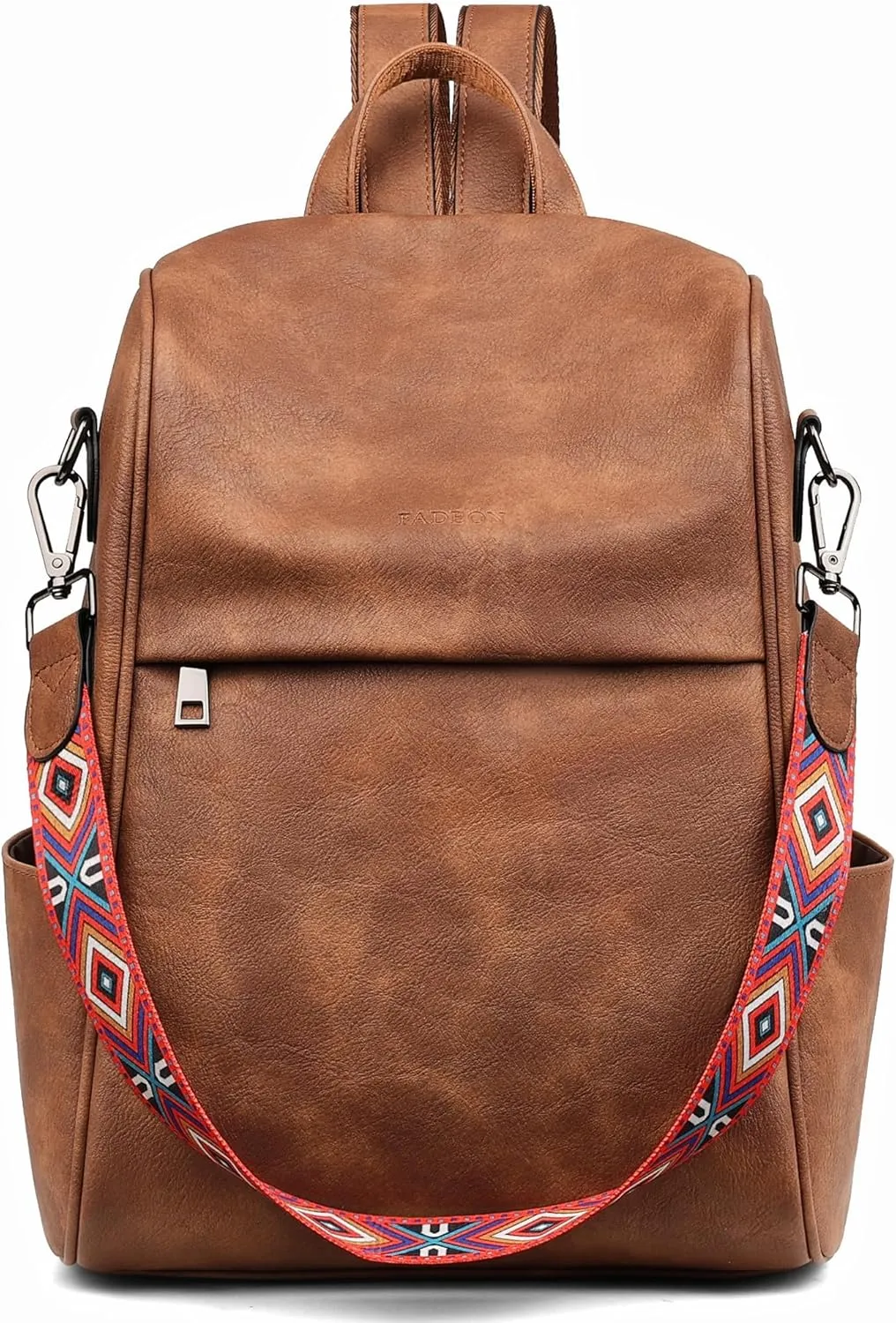 FADEON Leather Backpack Purse for Women Designer Travel Backpack Purses PU Fashion Ladies Shoulder Bag with Tassel