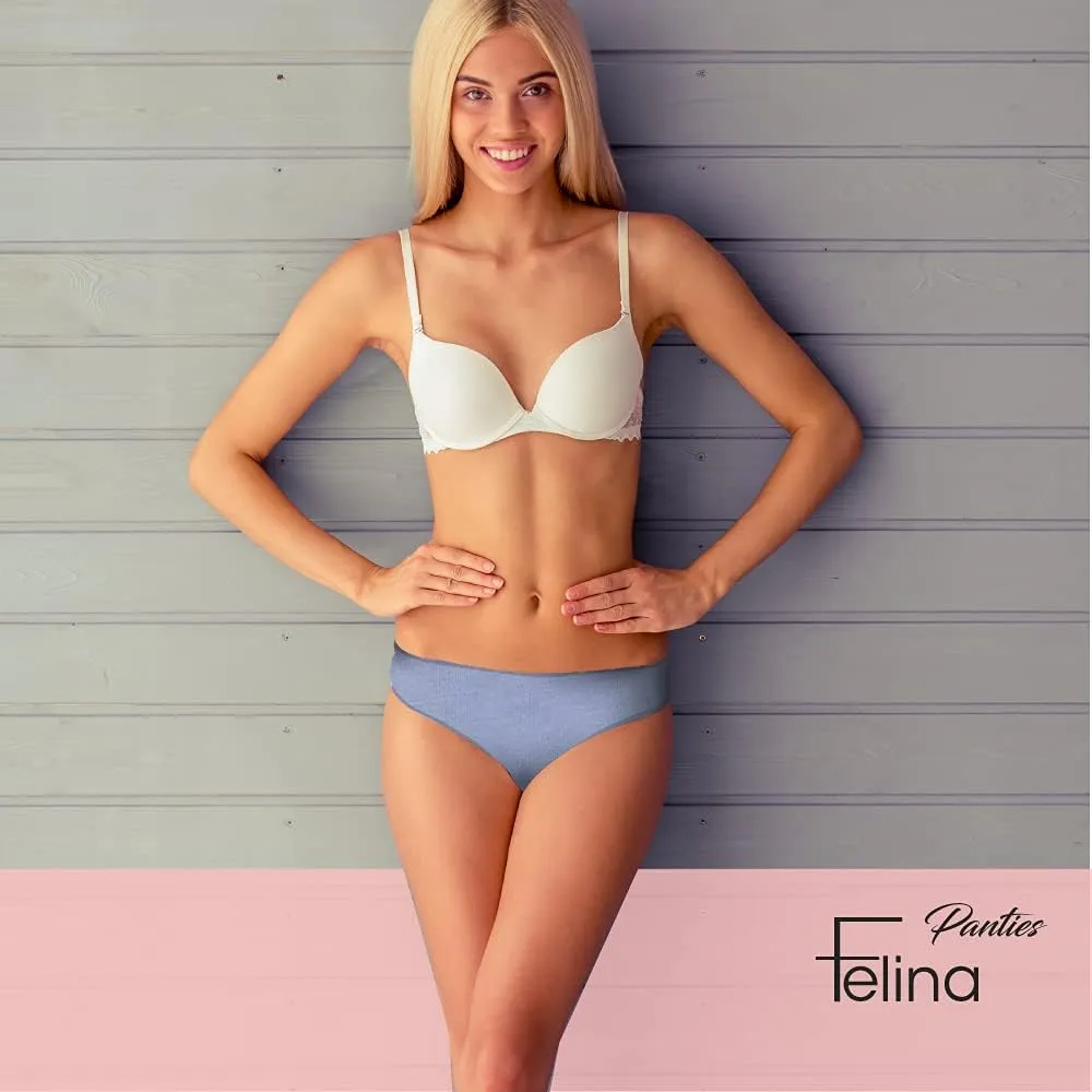 Felina Cotton Modal Hi Cut Panties - Sexy Lingerie Panties for Women - Underwear for Women 8-Pack