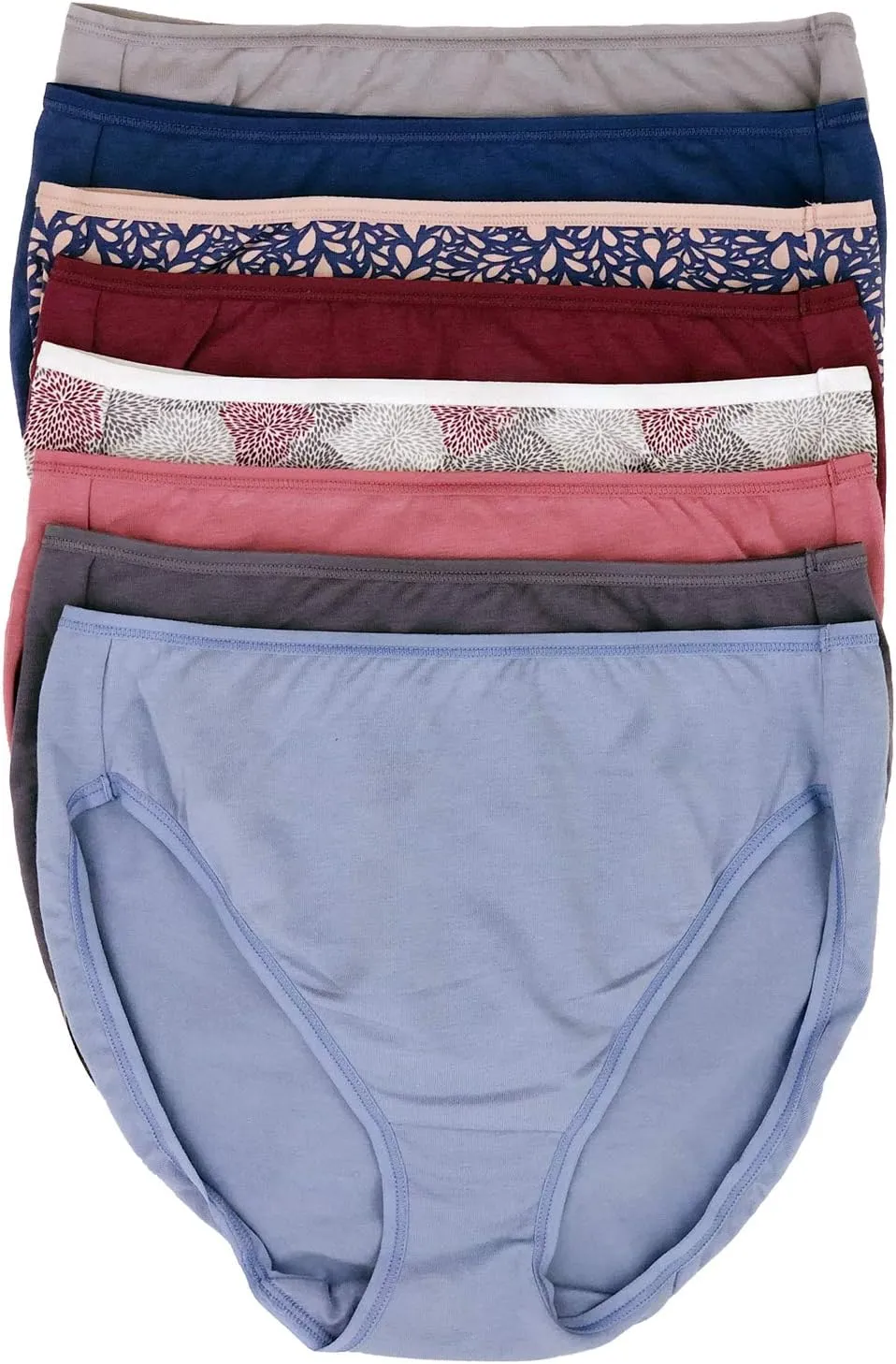 Felina Cotton Modal Hi Cut Panties - Sexy Lingerie Panties for Women - Underwear for Women 8-Pack