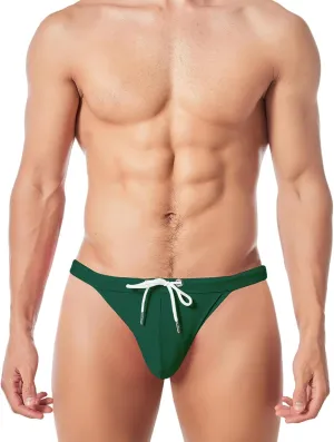FEOYA Men’s Sexy Swim Briefs Low Rise Drawstring Swimwear Bikini Thong for Surfing Swimming Beach