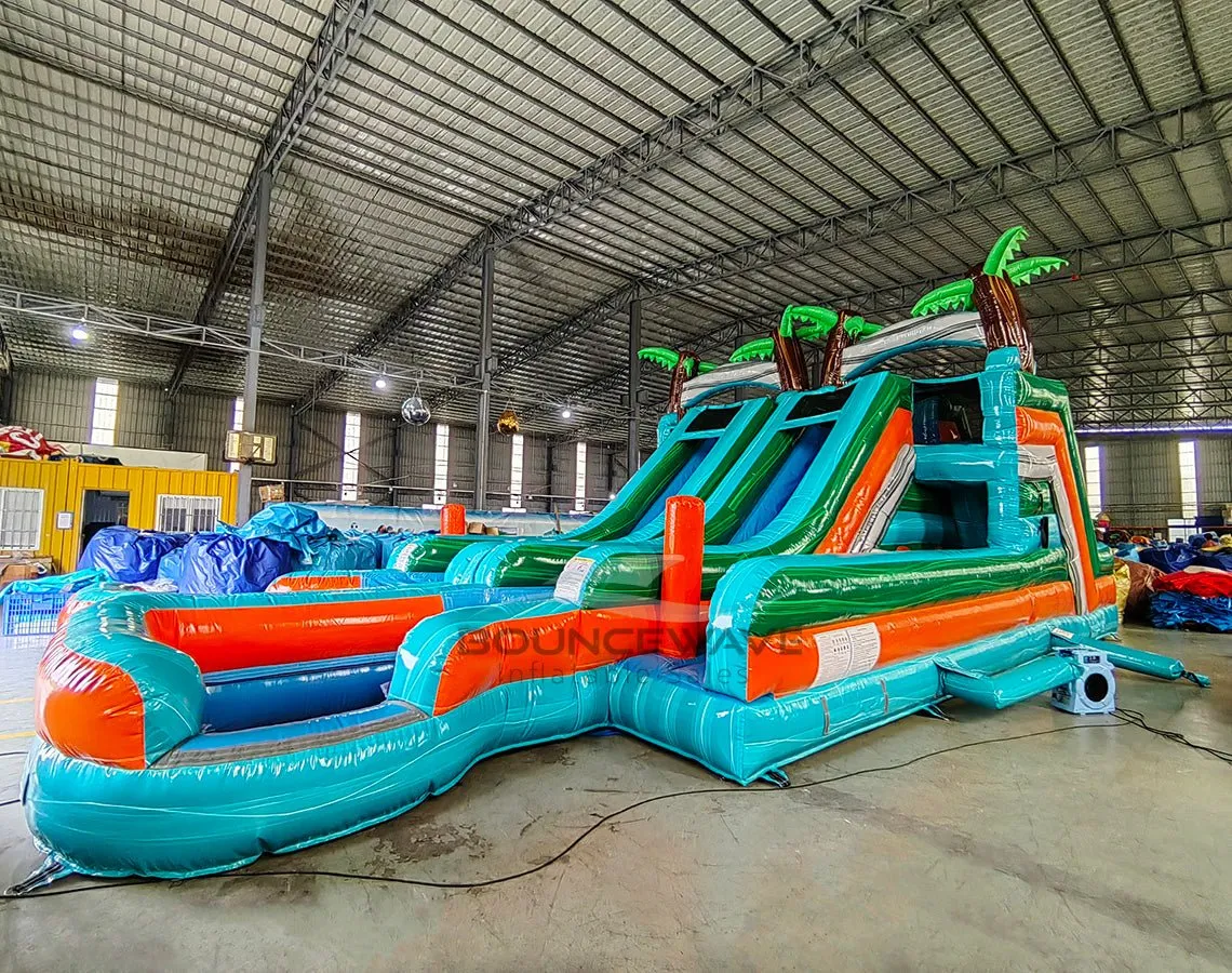 Fiji Falls Double Dash Splash Inflatable Obstacle Course