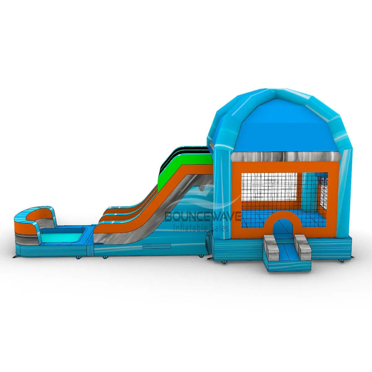 Fiji Falls Mega Dome Dual Lane Bounce House with Slide (Wet/Dry)