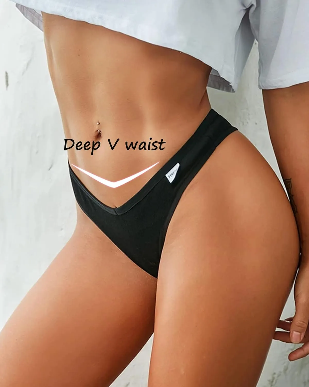 FINETOO 10 Pack Thongs for Women Cotton Underwear V String Breathable Stretch Hipster Sexy Thong Panties S-XL
