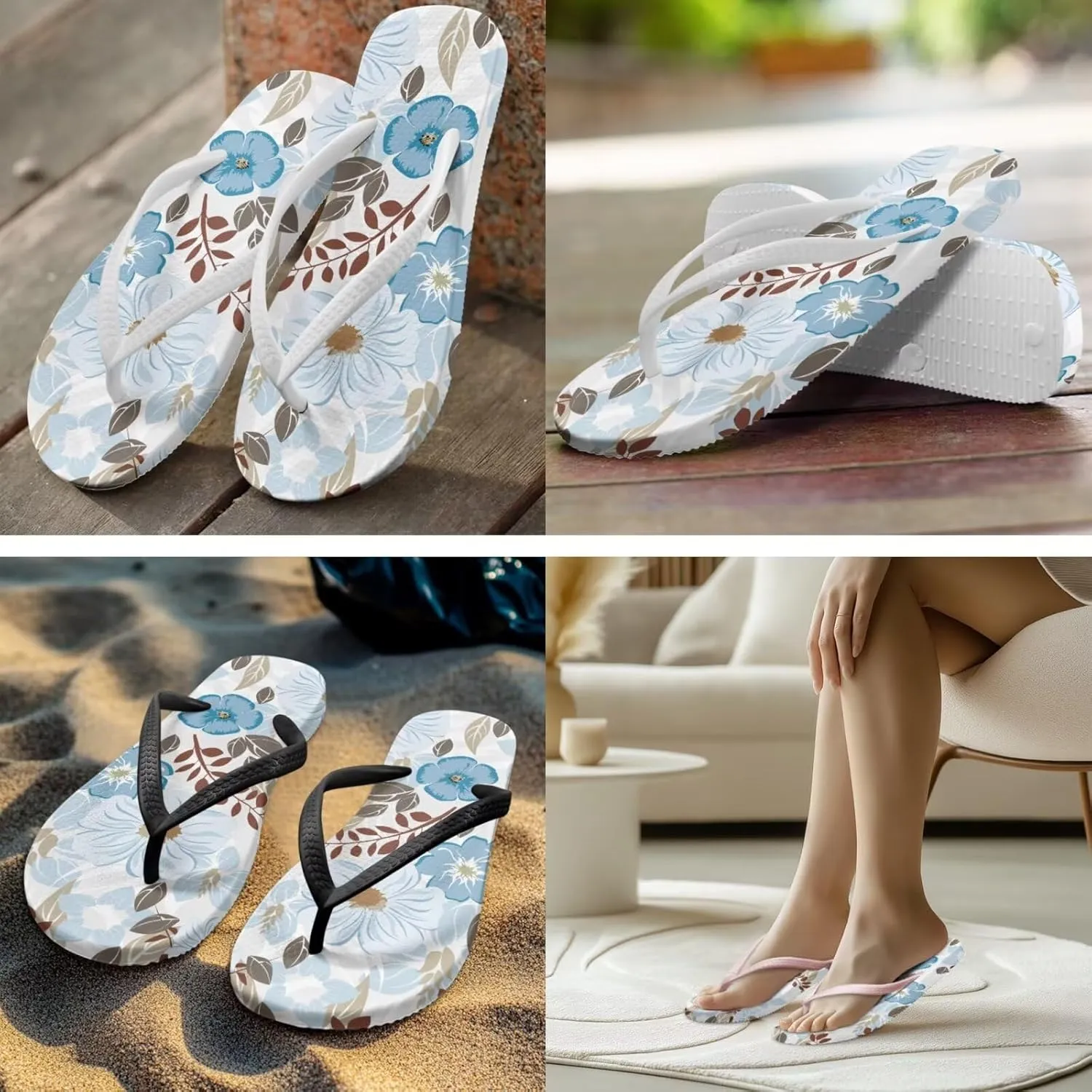 Flip Flops for Women EVA Sole Yoga Mat Comfortable Summer Beach Walking Thong Cushion Sandals Slip On Outdoor Indoor