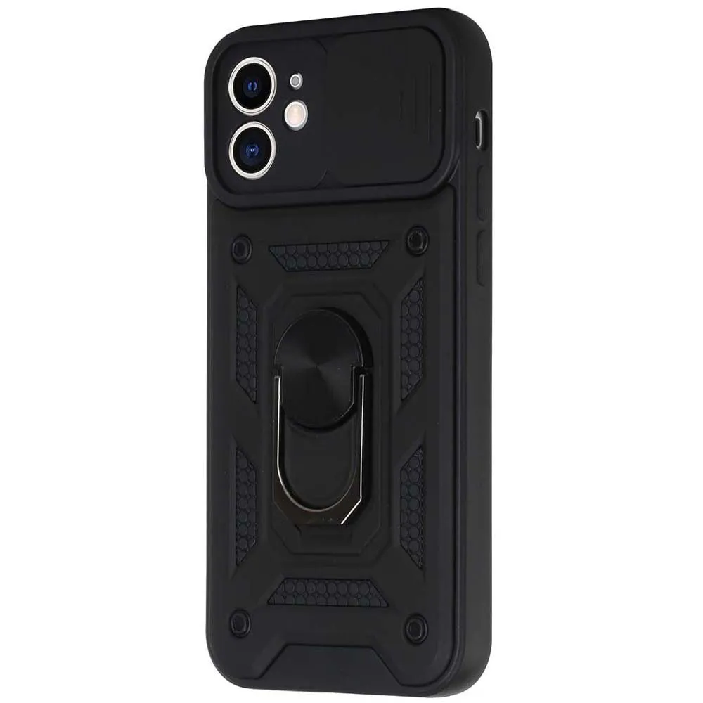 For Apple iPhone 14 Pro Max (6.7") Hybrid Cases with Slide Camera Lens Cover, Ring Holder Kickstand Rugged Dual Layer  Phone Case Cover