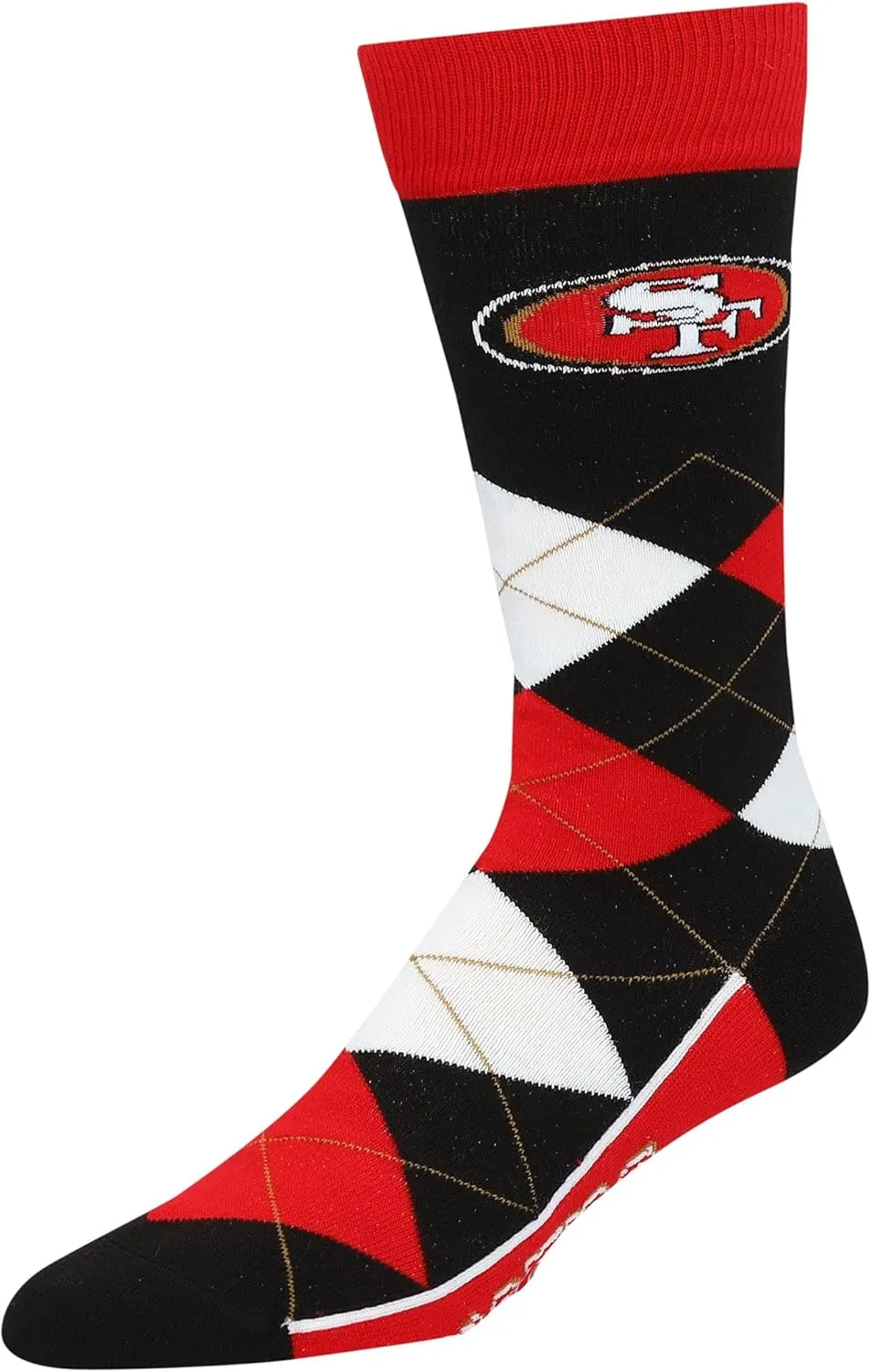 For Bare Feet Unisex Argyle Line Up Team Sock, 1 Pair