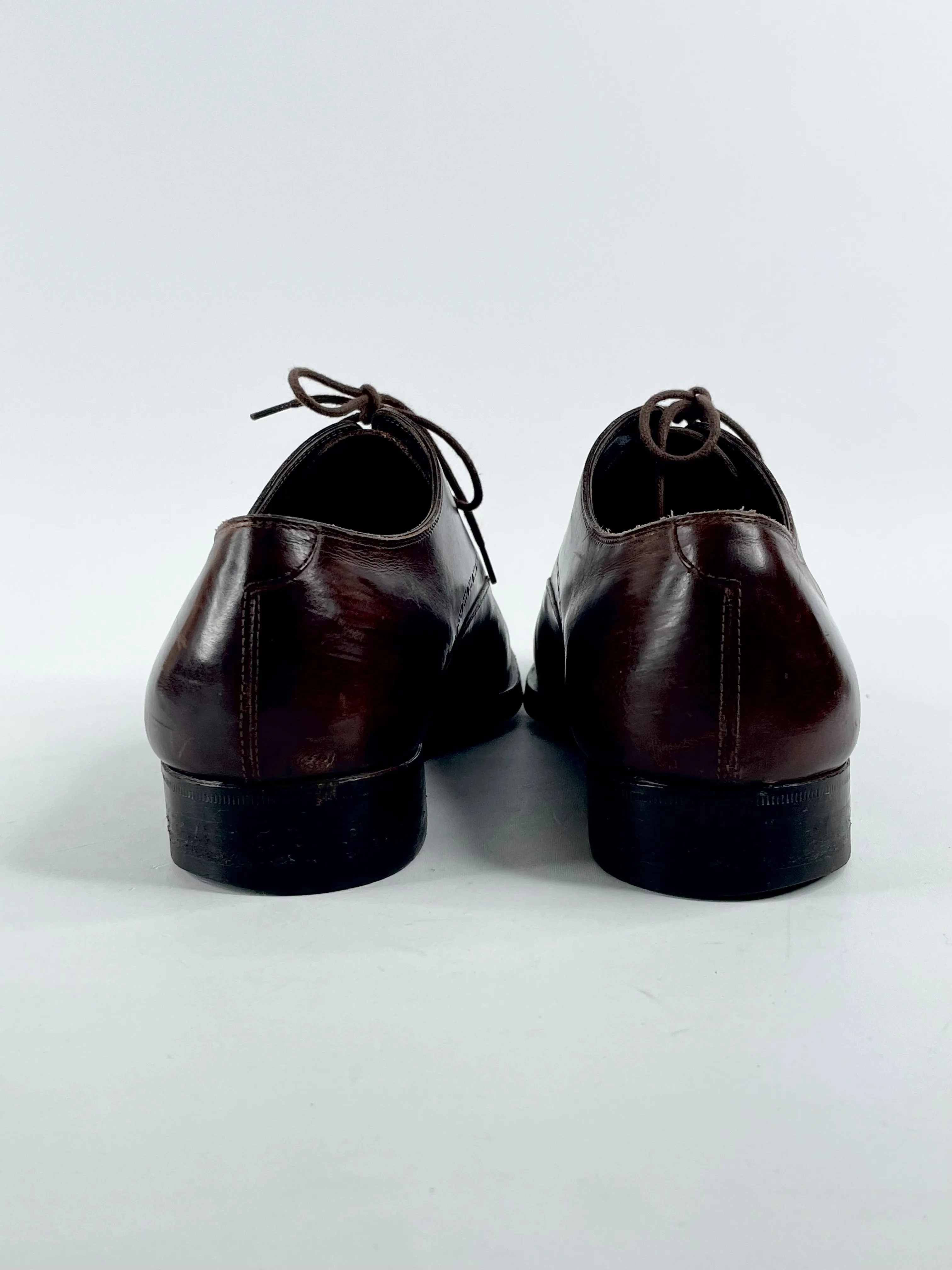 Fratelli Rossetti Chestnut Leather Wing-Top Dress Shoes - EU40