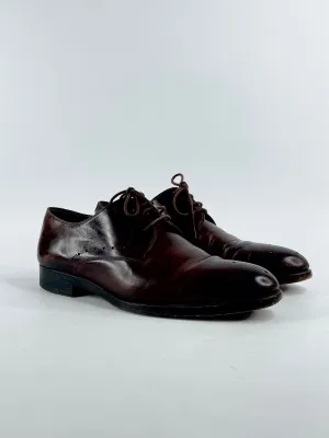 Fratelli Rossetti Chestnut Leather Wing-Top Dress Shoes - EU40