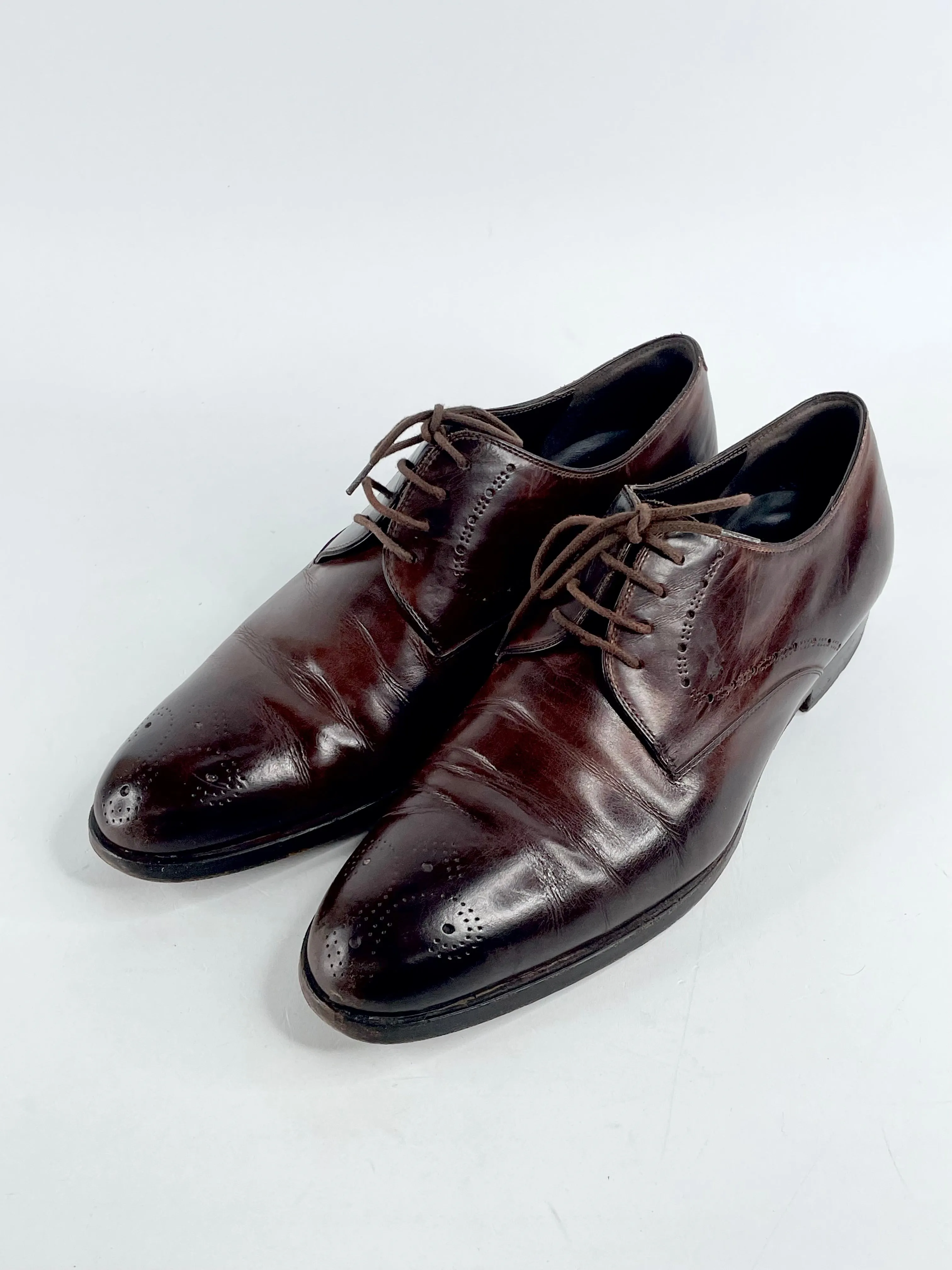 Fratelli Rossetti Chestnut Leather Wing-Top Dress Shoes - EU40