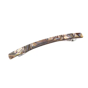 French Amie Long and Thin Large 4" Celluloid Automatic Handmade Hair Clip for Girls Strong Hold No Slip Grip Hair Claw Clips for Women, Made in France (Onyx)