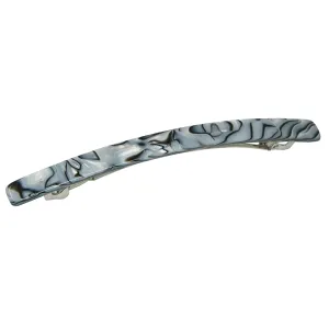 French Amie Long and Thin Large 4" Handmade Celluloid Hair Barrette Clip for Girls Automatic Strong Hold Hair Clips for Women No Slip Durable Paris Hair Accessories, Made in France (Gray Magma)