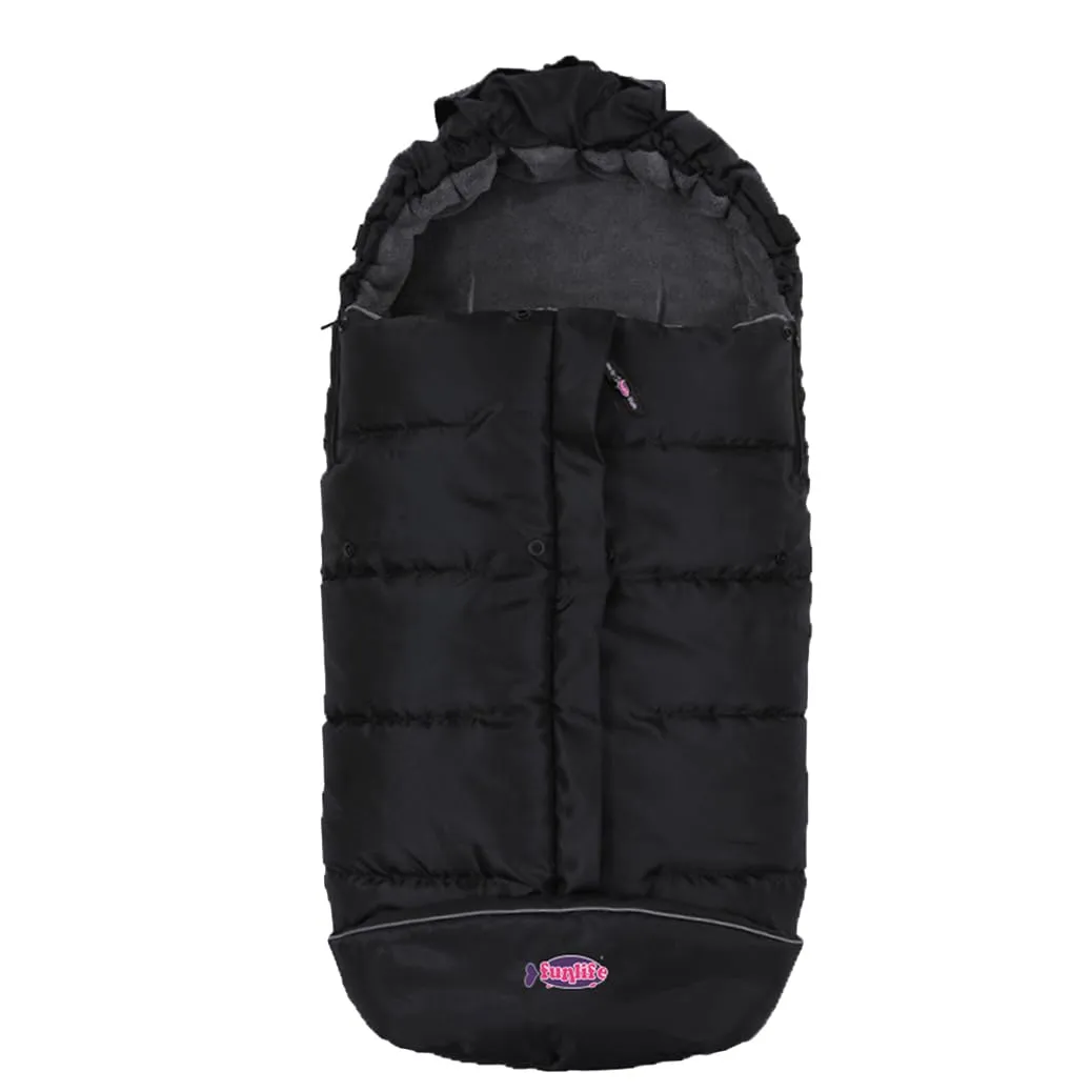 German Designed Universal Stroller Footmuff, 2 Way Zippers Style Easy for Baby in&Out, Length Extensible,Temperature Adjustable Footmuff Fits Baby Growth,Reflective Strips Around Bunting Bag