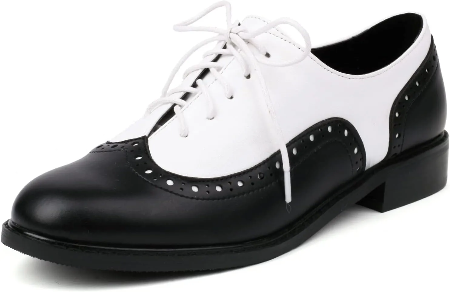 Gicoiz Footwear Womens Classic Round Toe Lace Up Oxfords Brogue Work Shoes