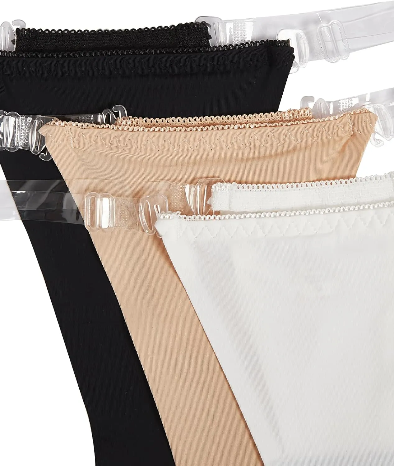 GORGLITTER Women's 3 Pack Clear Strap G String Thongs No Show Invisible Underwear Low Rise Panties
