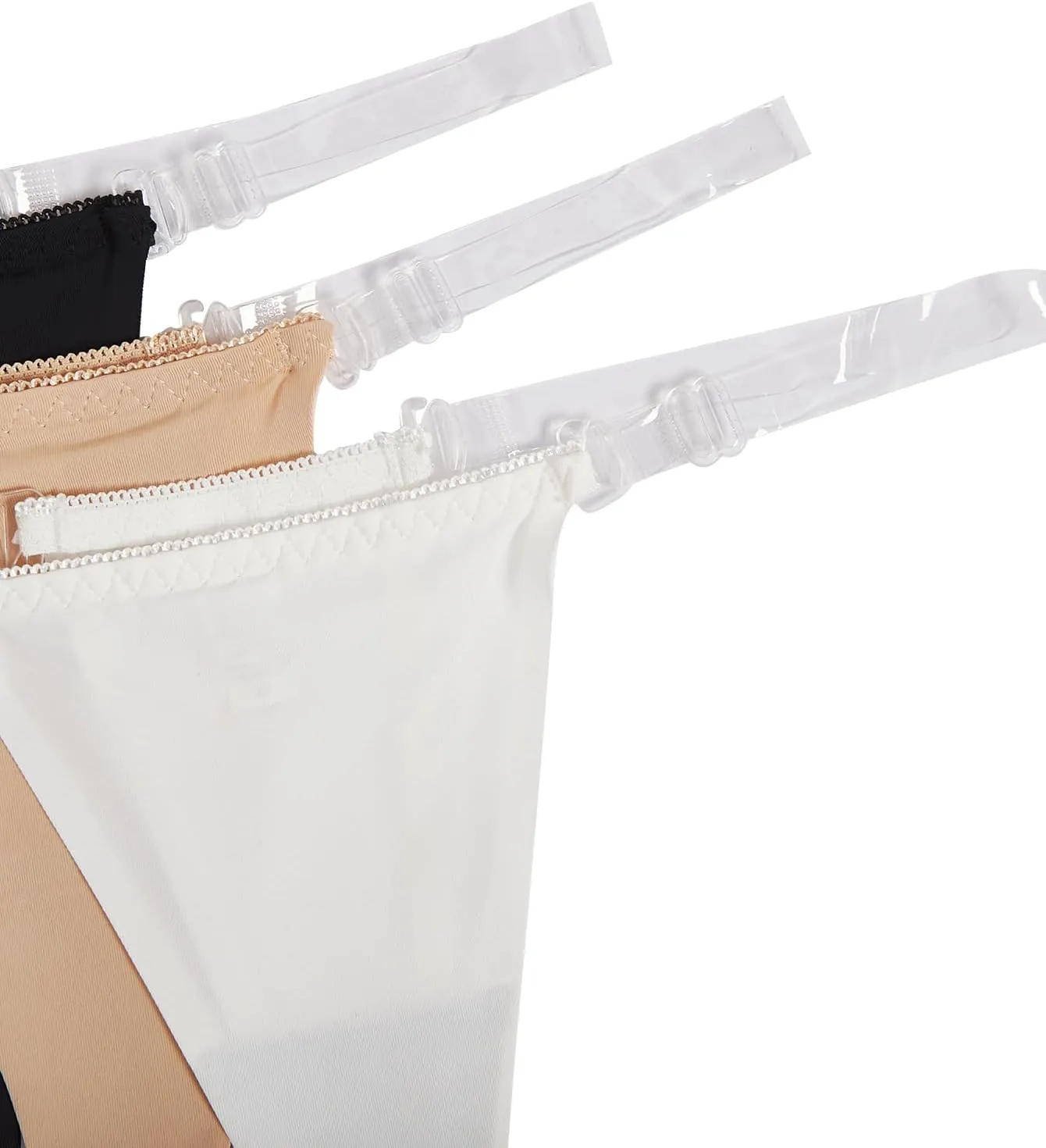 GORGLITTER Women's 3 Pack Clear Strap G String Thongs No Show Invisible Underwear Low Rise Panties