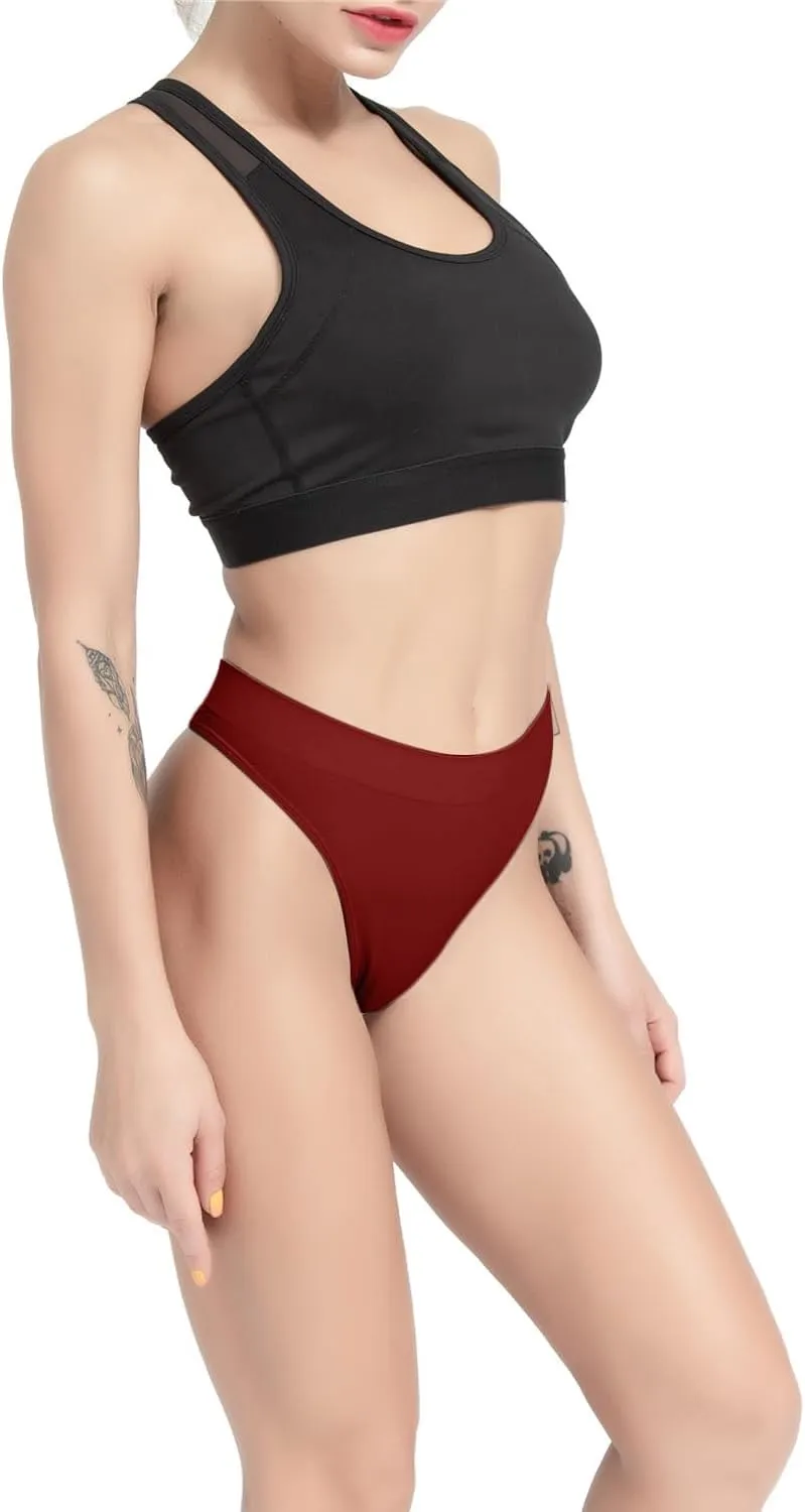 GRANKEE Women's Breathable Seamless Thong Panties No Show Underwear Pack