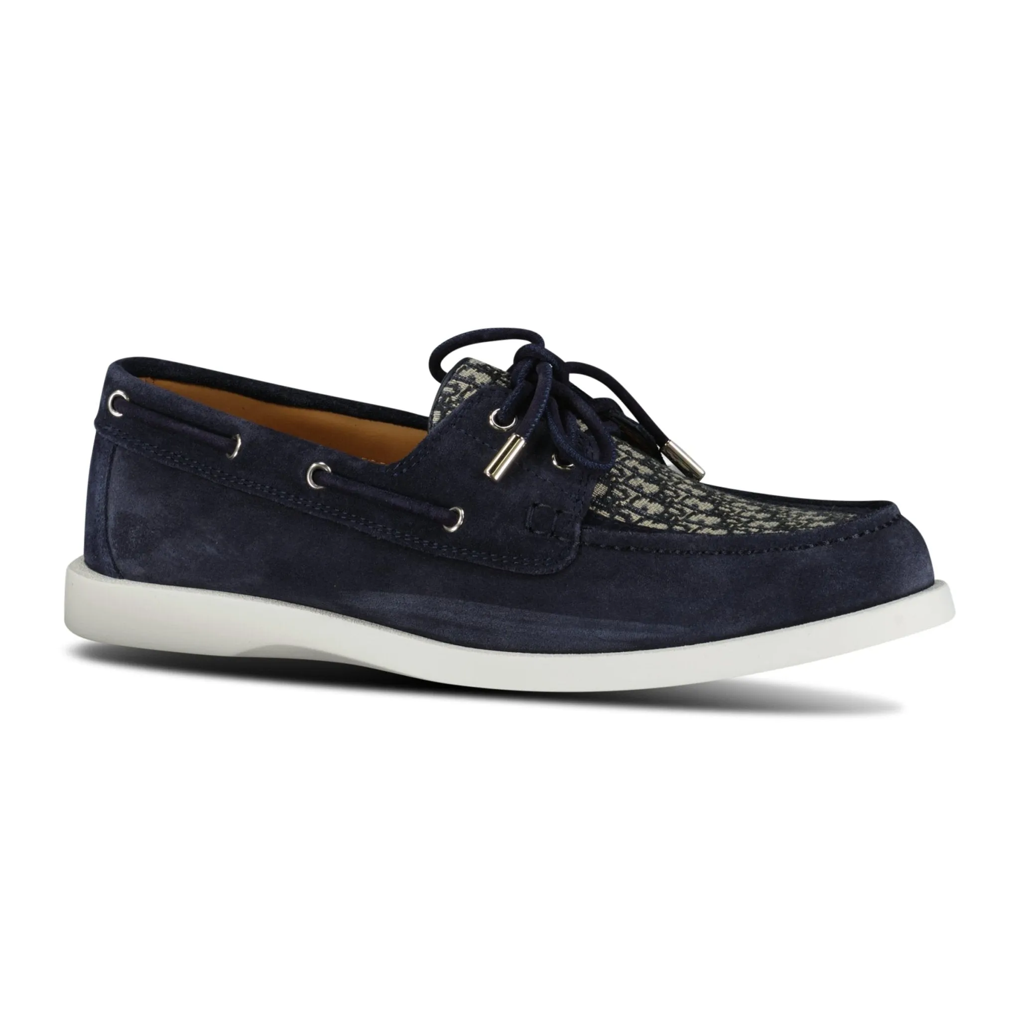 Granville Boat Shoe Navy & Beige Suede
