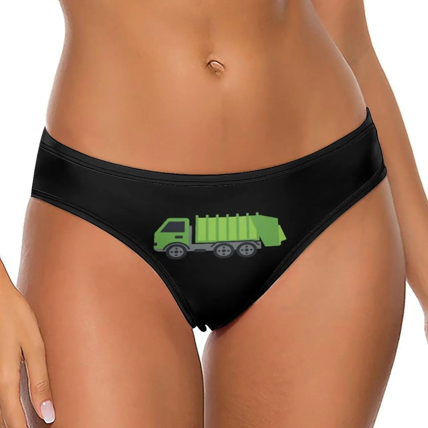 Green Garbage Truck Women's Thong Panties T Back Underwear Low Waist G-string