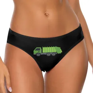 Green Garbage Truck Women's Thong Panties T Back Underwear Low Waist G-string