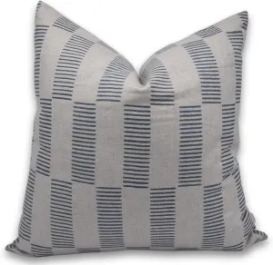 Hand Block Printed Pure Linen 18x18 Inch Artisan-Made Neutral Accent Throw Cushion Covers Decoration for Sofa, Couch, Chair, Outdoor, Farmhouse, Living Room (Zig-Zag-Grey)
