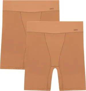 Hanes Women's Moves Underwear, Anti-Chafe Slip Shorts, Microfiber Slip Shorts for Women, 2-Pack