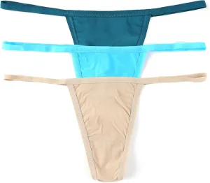 hanky panky - BreatheSoft G String Thong for Women | Cotton Lingerie, Smooth Seamless Underwear | One Size | 3 multi pack